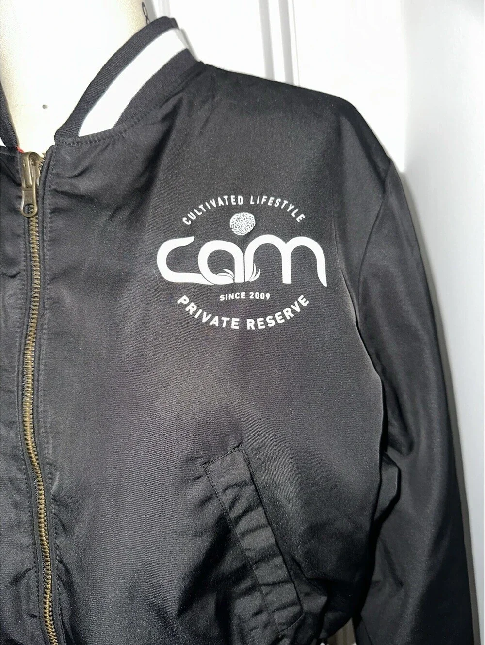 CAM Cannabis Merch Reversible Cropped Jacket Size XL